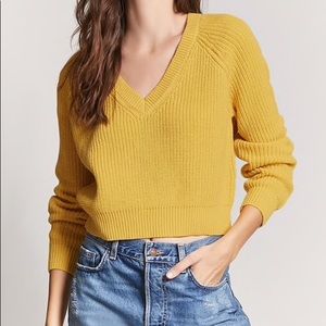 Forever 21 Yellow Cropped Sweater💛🍯💫